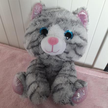 Kocour s očima ze skla plyšák, 