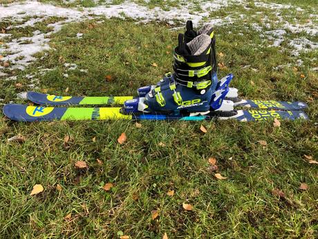 Lyže rossignol 128 + boty nordica 23-23,5 +hůlky, rossignol,120-129 cm