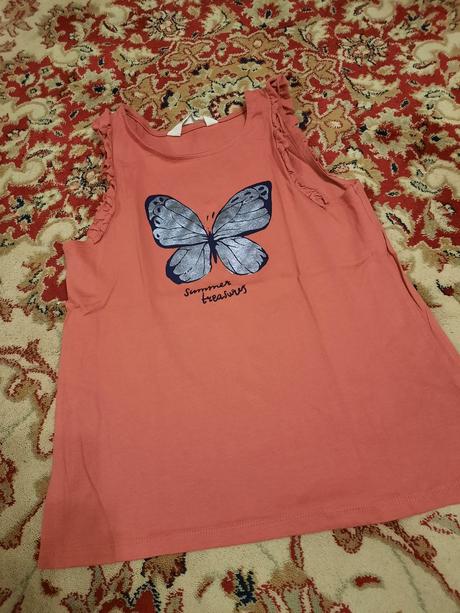 Letní tílko s motýlkem, h&m,134