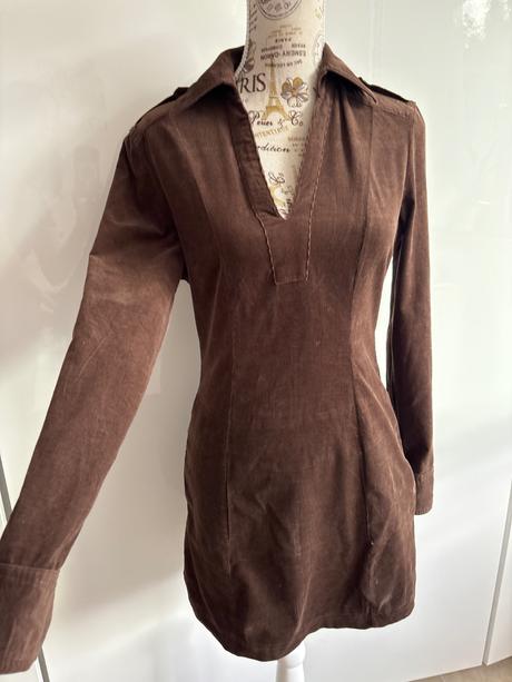 Hnědé šaty / dlouhé košilové šaty ve velikosti 34, 34