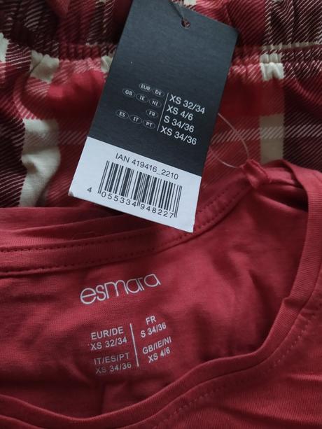 Lososové pyžamo, esmara,xs