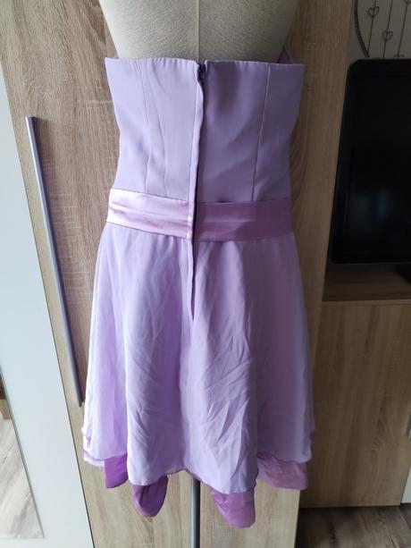 Lila fialové šaty bez ramínek vel m 38, m