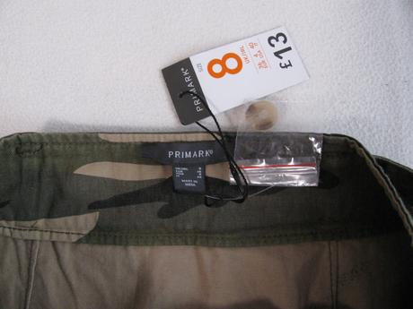 Maskáčová bavlněná sukně, primark,36