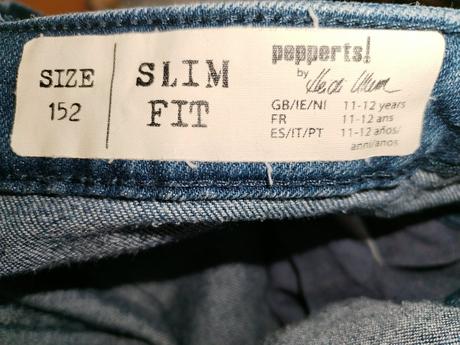 Džínové kalhoty s laclem vel.152, pepperts,152