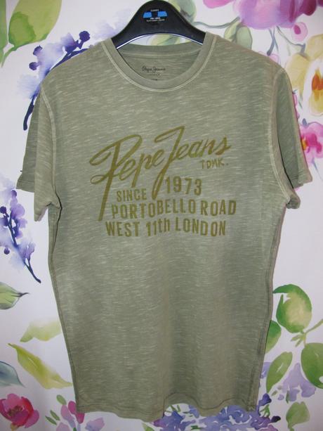 Dámské khaki tričko se střikem, pepe jeans,s
