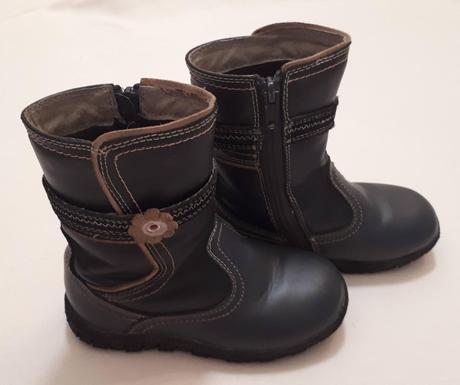 Dětské černé kožené kozačky, zn.protetika, vel.27, protetika,27