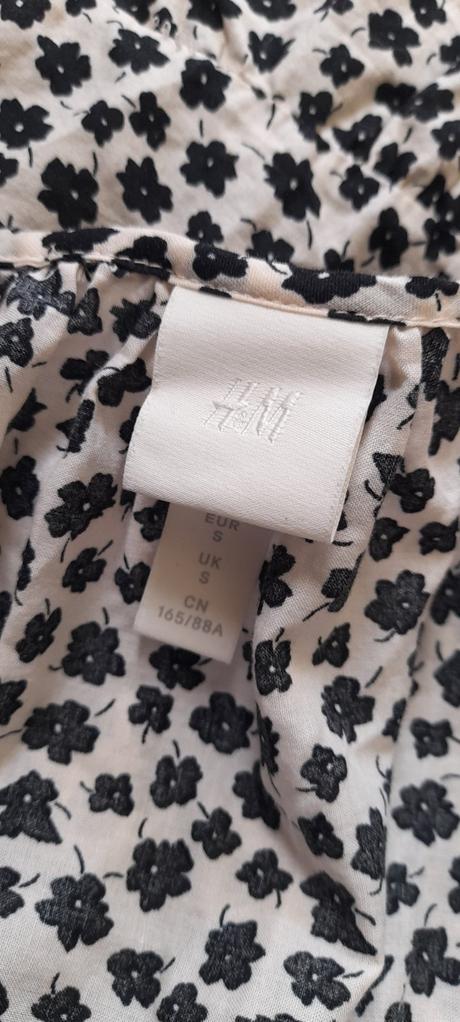 H&m květované bavlněné šaty s nabíranými rukávy, h&m