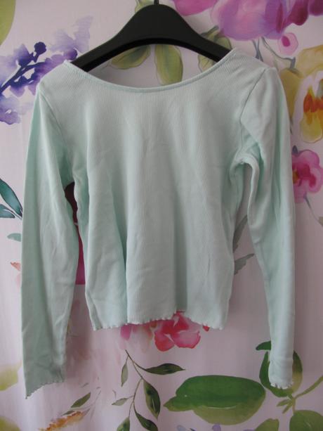 Crop top mátové žebrované tričko h&m, h&m,140