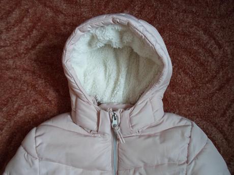 Růžová bunda bundička s kožíškem h&m, h&m,152