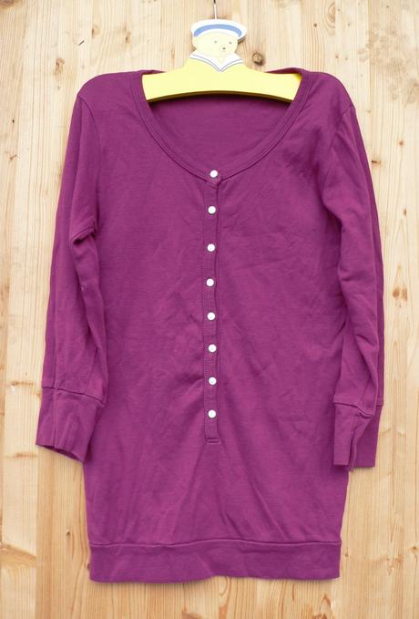 Dlouhé bavlněné fuchsiové tričko - vel.128/134, 128