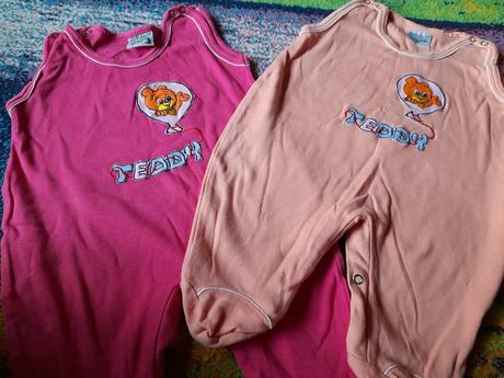 Dvoje dupačky růžové teddy, 68