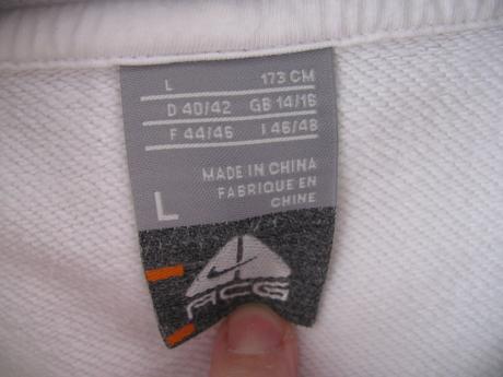 Bílá bavlněná mikina s kapucí nike acg/unisex, nike,l