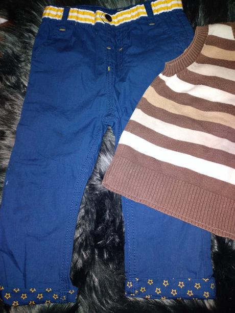 Klučičí set, nové kalhoty + vesta zdarma vel. 80 -, tu,80