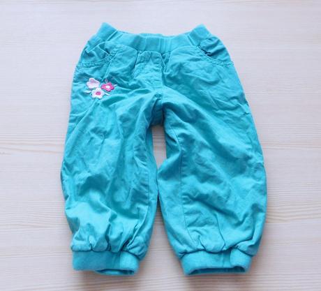 Vyteplené kalhoty s kytičkou topomini vel.74, topomini,74