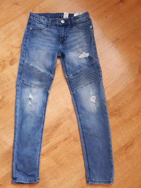 Bezva dřené džíny rifle, h&m,140