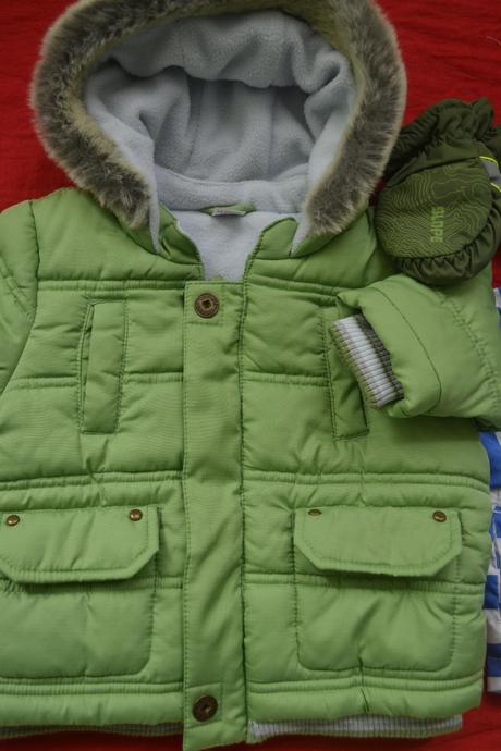 Zimní bunda next s fleece,rukavice,62/68, next,68
