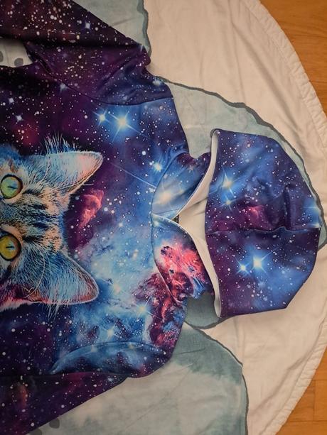 Mikina noční obloha + kočka, 146