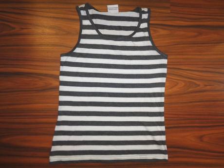 Luxusní šedobílé pruhované letní tílko 146/152, yigga,146