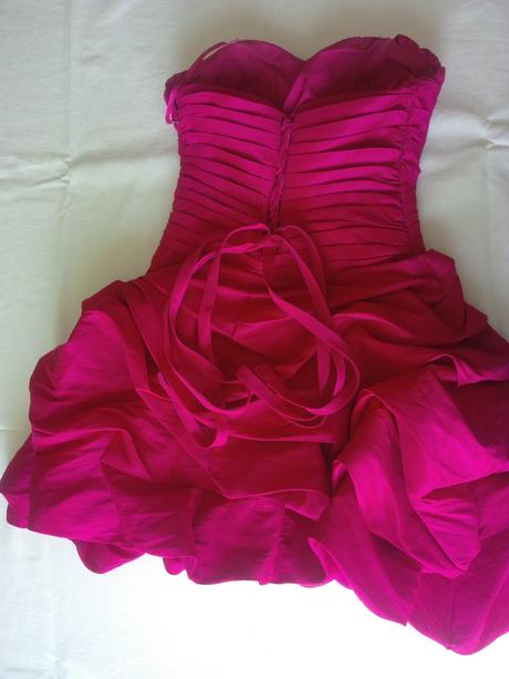 Malinové sytě růžové společenské šaty, xs