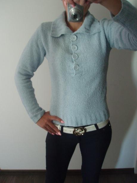 Modrý žinylkový svetr private member, m