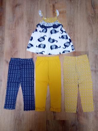 3 x legíny + tunika, minoti, vel 98/104, minoti,104