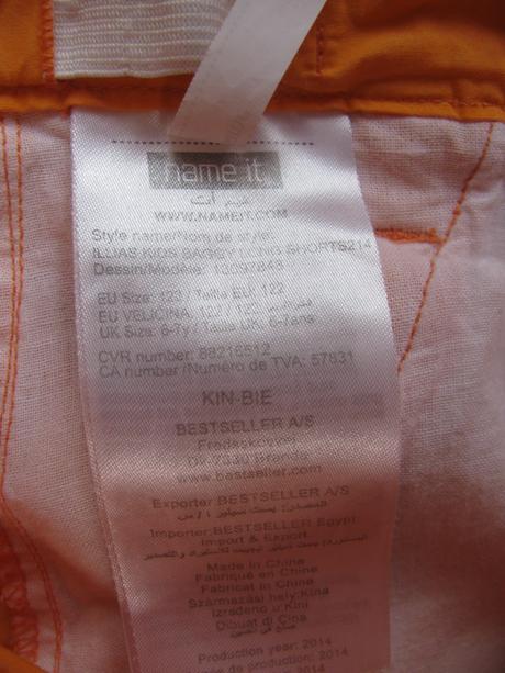 Plátěné oranžové kraťasy, kapsáče name it, name it,122