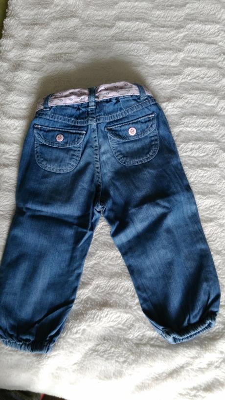 Riflové kalhoty hello kitty vel. 86, h&m,86