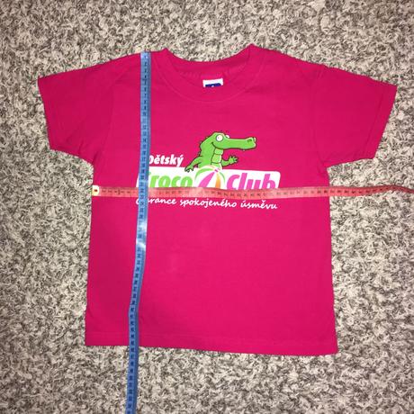 Růžové tričko s krokodýlem (vel.116), 116