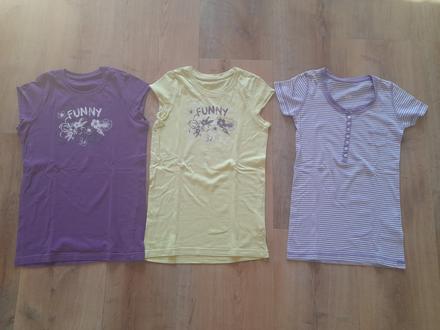 3 x tričko vel 122/128, tcm,122
