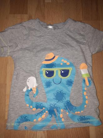 Šedé tričko s chobotnici 92, 92