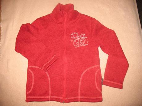 Červená teplá mikina na zip, 122