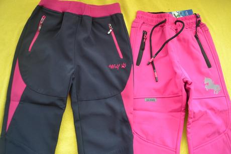 2x softshellové podzimní a zimní kalhoty 104, wolf,104