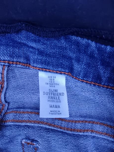Těhotenské trhané/drbané rifleh&m slimboyfriend 38, h&m,38