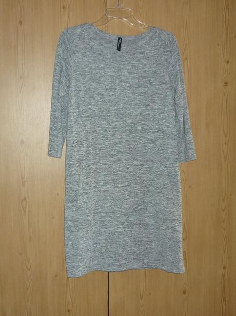 Melírované šedé úpletové šaty takko fashion, takko,s