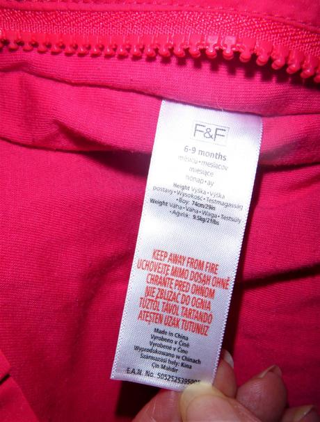 Malinovo-červená kombinézka - vel.68-74, f&f,68