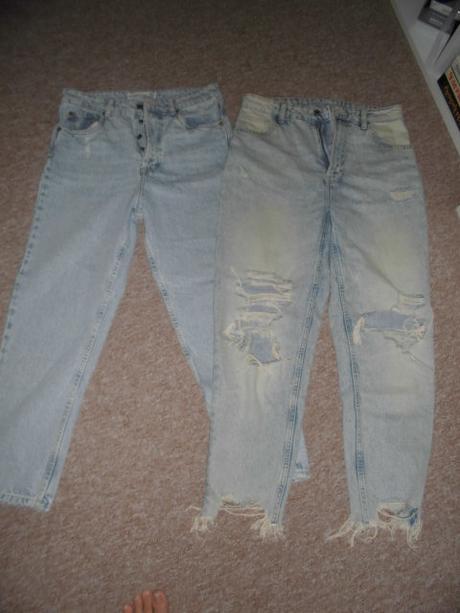 2x dívčí-dámské rifle,cena celkem, bershka,40