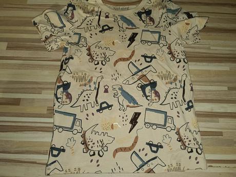 Béžové tričko s dinosaury 110 nutmeg, nutmeg,110