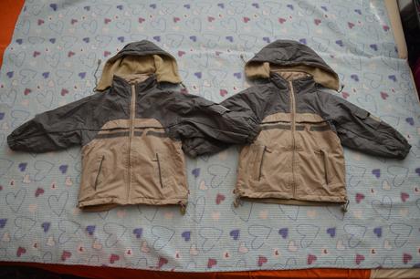 2x zimní přechodová oboustranná bunda bundička, 104