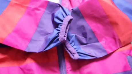 Barevný pruhovaný šusťákový outdoorový kabát, 116