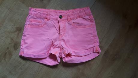Neonkové džínové kraťasy,  šortky, h&m,152
