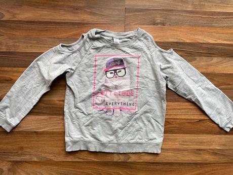 Mikina s průstřihy kočka, vel 146/152, lindex, lindex,146