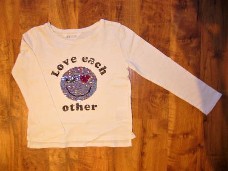 Dívčí tričko dl.r. h&m obracecí obrázek 110/116, h&m,110