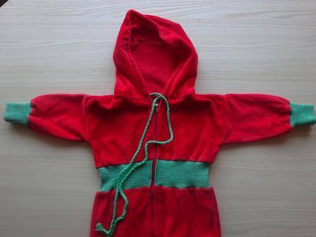 Semišový overal červený, vel. 80, 80