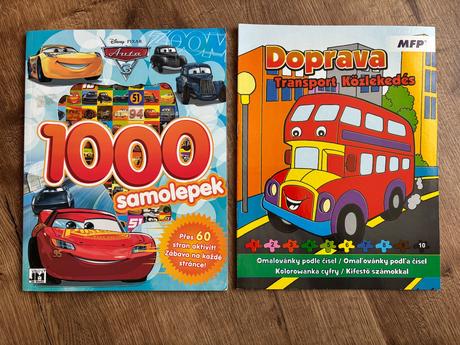 Nové, nepoužité nálepky, úkoly a omalovánky blesk,