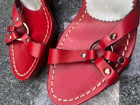 Cervene sandaly mango kozene 37, mango,37