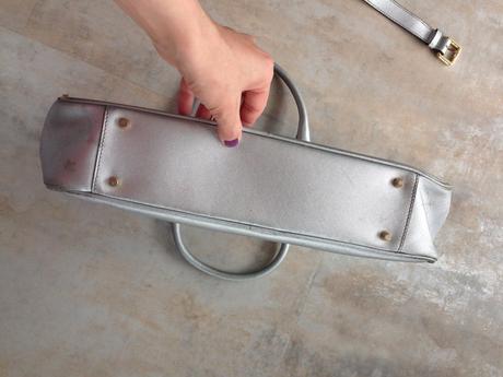 Notebook aktovka coccinelle stříbrná taška+pásek, 