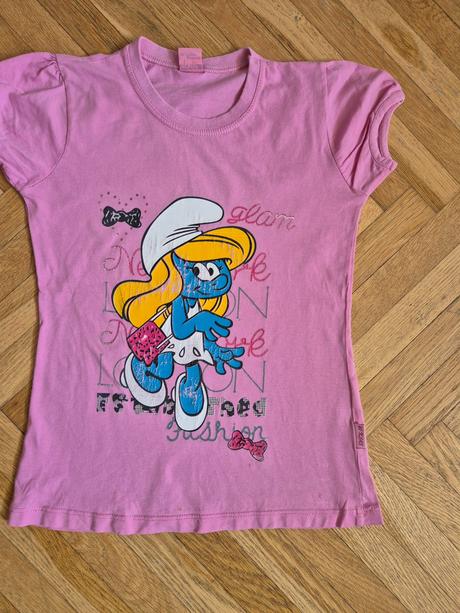 2x tričko šmoulinka, 128