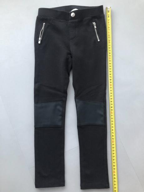 Černé úzké elastické kalhoty 116cm holka zipy 5-6l, h&m,116