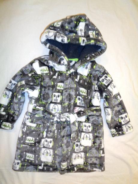 Luxusní měkoučký šedostříbrný župan s robůtky, george,104