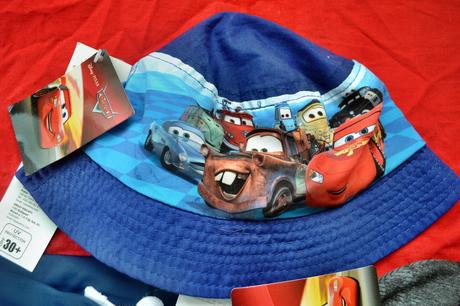 Set cars v.104,plavky,klobouček,čepka, disney,104